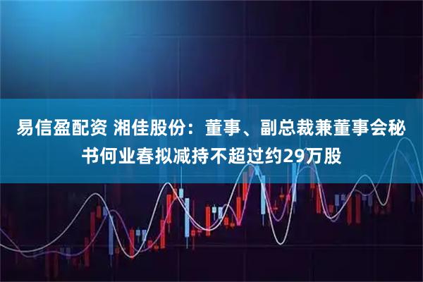 易信盈配资 湘佳股份：董事、副总裁兼董事会秘书何业春拟减持不超过约29万股